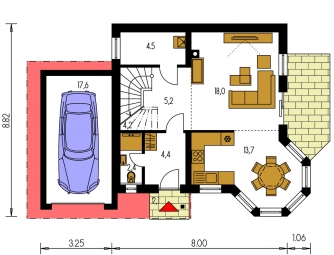 Mirror image | Floor plan of ground floor - KLASSIK 103